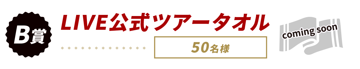 B賞　LIVE公式ツアータオル50名様